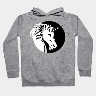 Unicorn Head - Black & White Hoodie